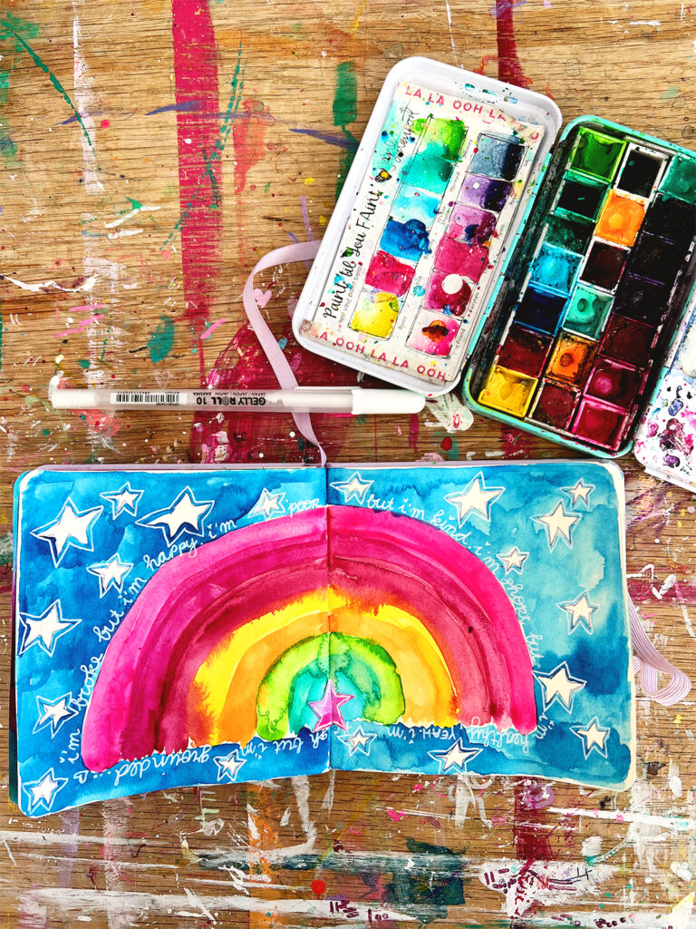 Art Journal tutorial met waterverf