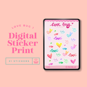Digital Sticker Print Love Bug 1