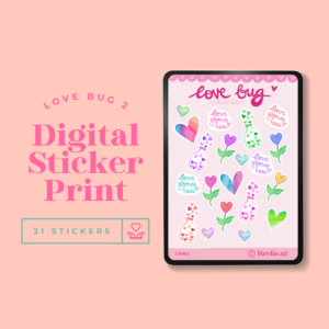 Digital Sticker Print Love Bug 2