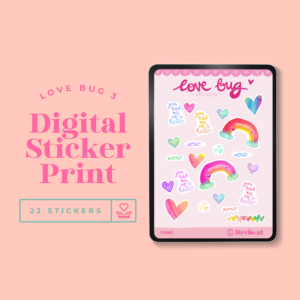 Digital Sticker Print Love Bug 3