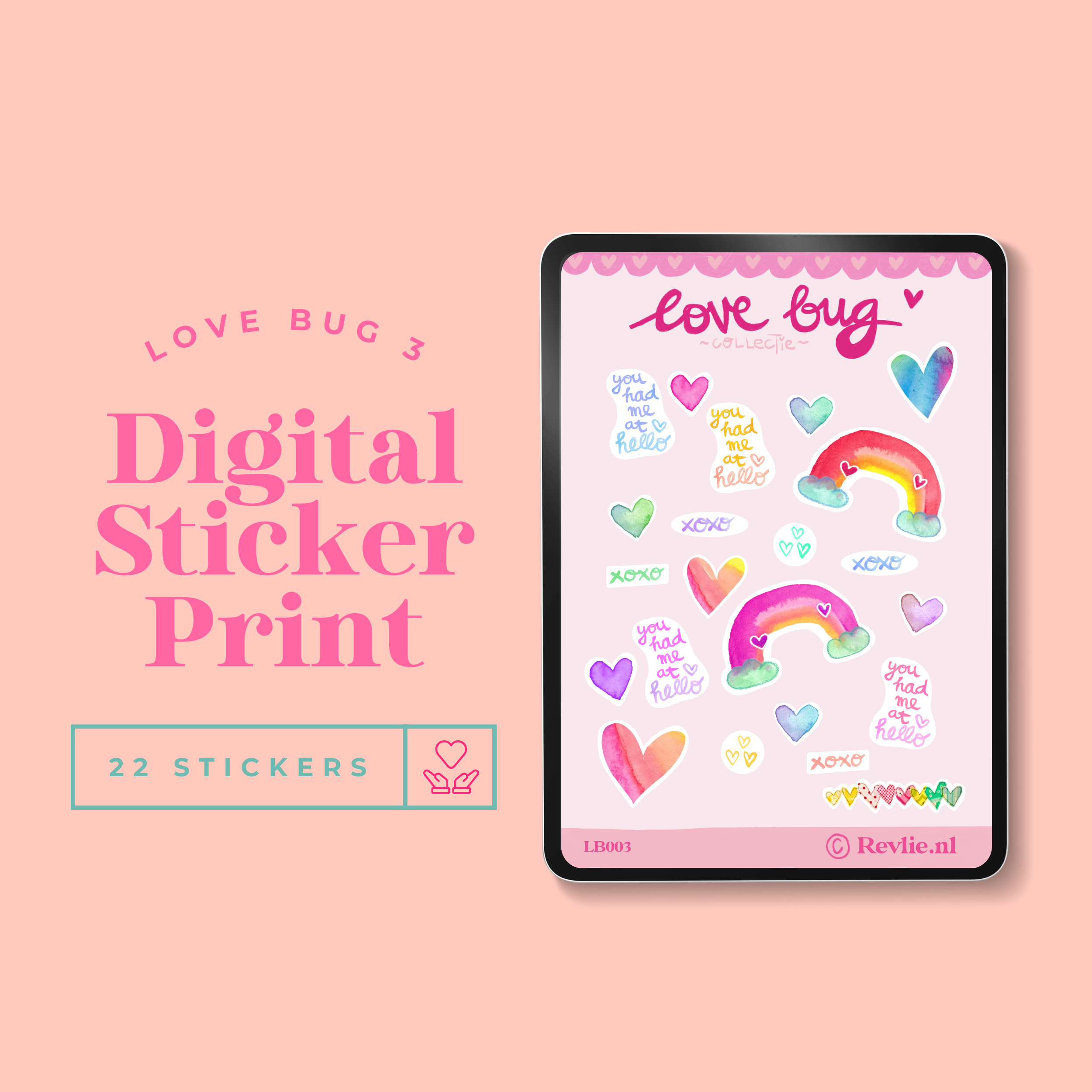 Digital Sticker Pack Love Bug - Afbeelding 4