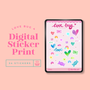 Digital Sticker Print Love Bug 4