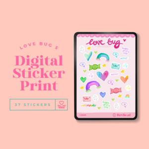 Digital Sticker Print Love Bug 5