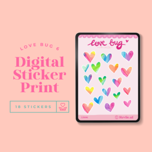 Digital Sticker Print Love Bug 6